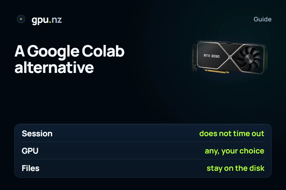 Google Colab alternative: JupyterLab on a rented GPU server: key figures
